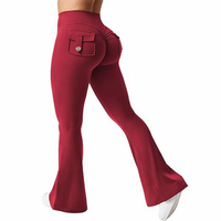 Nuevos Leggings de Yoga para Mujer, Sólidos, Transpirables, de Cintura Alta, Moldeadores, con Bolsillo Frontal, Elásticos en Cuatro Direcciones, de Spandex/Nylon, de Secado Rápido