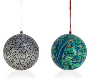 Décorations suspendues pour arbre de Noël Ornements en papier mâché Lot de 12, Taille de la boule: 7.62 cm par AYANS - Product Image 6