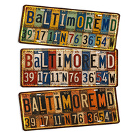 Letrero Metálico Vintage de Baltimore, EE. UU., Estilo Rústico, Decoración de Pared para Pub o Garaje