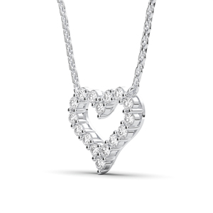 Voyage romantique 0.65 carats rond E-F/VVS-VS laboratoire cultivé diamant coeur forme pendentif 950 platine femmes breloques en gros - Product Image 1