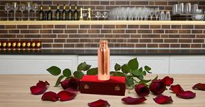 Bouteille d'eau en cuivre artisanale de 1,0 L sans BPA, style moderne, étanche et sans joint pour les voyages, avec boîte cadeau en velours rouge, unisexe - Product Image 4