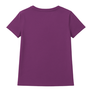 T-shirt femme en coton biologique de luxe 100% pré-rétréci certifié GOTS, col en V, manches courtes, doux, respirant, coupe ajustée - Product Image 2