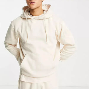 Sweat à capuche uni de haute qualité en coton mélangé Sweats à capuche respirants pour hommes avec logo personnalisé - Product Image 5