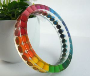 เครื่องประดับทำด้วยมือกำไลข้อมืออะคริลิคเรซิ่นหลากสีแวววาวกำไลข้อมืออะคริลิคทรงสี่เหลี่ยมที่ไม่สม่ำเสมอสำหรับ - Product Image 3