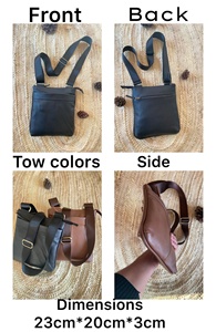 Bolso de viaje cruzado en el pecho para hombre, vintage, de cuero genuino a la moda, con logotipo personalizado, para el día de San Valentín - Product Image 6