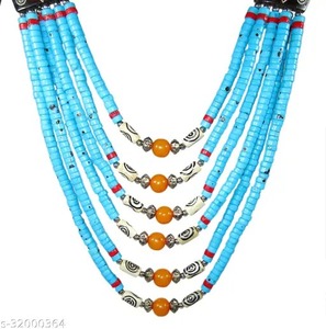 Collar y pendientes de cuentas de semillas de múltiples capas a la moda, conjunto de joyería de fiesta étnica Bohemia Africana para hacer cuentas - Product Image 3