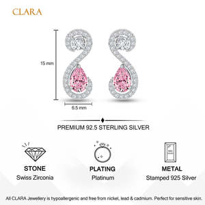 Achetez des boucles d'oreilles pendantes en argent sterling 925 de qualité supérieure pour femmes et filles, or 18 carats avec diamant comme pierre principale - Product Image 5