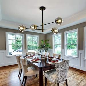 Lámpara de araña con acabado de latón de estilo moderno con cuentas, tamaño personalizado, colgante de decoración de boda de Navidad, suministros personalizados - Product Image 3