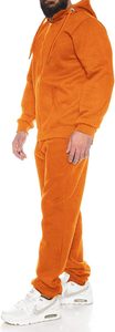 Ensemble de survêtement pour homme en polyester et élasthanne respirant 260GSM, veste zippée à capuche et pantalon de jogging, gris orange contrasté, impression par sublimation, hiver - Product Image 2