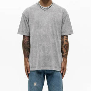 Manches courtes nouveauté hommes lavage à l'acide t-shirt marque privée personnalisé hommes lavage à l'acide t-shirt - Product Image 1