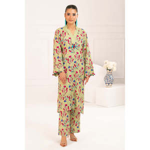 Ensemble 2 pièces en viscose imprimée avec décoration à pompons WNST-52008 - Product Image 4