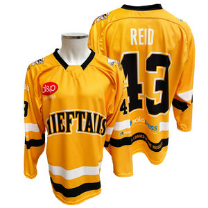 Maillots de hockey sur glace personnalisés pour hommes et femmes avec logos sublimés et brodés Service OEM pour maillots et ensembles d'uniformes de hockey - Product Image 3