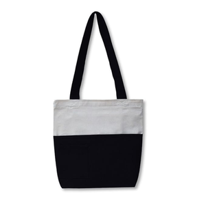 Bolso de mano de poliéster con sublimación en Blanco | Bolso de compras imprimible con logotipo personalizado de negocios para regalos promocionales-OEM al por mayor - Product Image 1