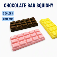 Jouet anti-stress en forme de barre de chocolat, en PU, coloré, imitation chocolat, jouet à presser, anti-stress, accessoire décoratif, cadeau