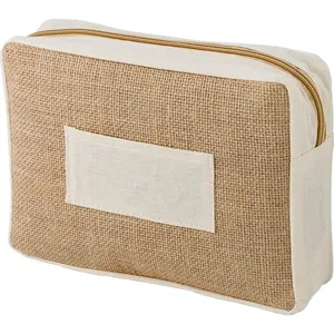 Borsa da Toilette Julian in Juta, Beauty Case Ecologico con Accessori Eleganti - Product Image 1