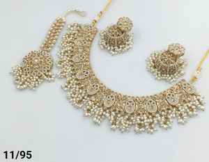 Indian Traditional and Fashionable Gold Plated and <b>Long</b> Mala With Earring and Maagtika Combo <b>Necklace</b> Set <b>for</b> <b>Women</b> - Product Image 2