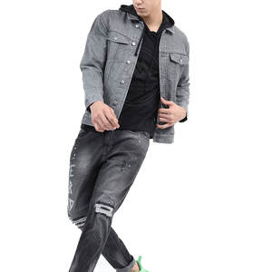 Vestes en jean pour hommes personnalisées de haute qualité Style bouffant confortable avec col rond Services OEM Nouveau design - Product Image 5