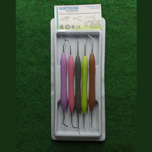 <b>Dental</b> Gracey Curettes Kit of 7 Pcs Blue Coated Surtechs Gracey Curettes Set Basic <b>Dental</b> <b>Surgical</b> <b>Instruments</b> - Product Image 4