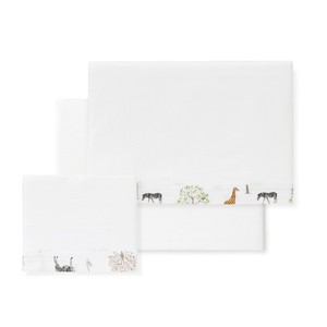 Set di 3 Pezzi Modello Serengeti per Culla, Lenzuola per Neonati 100% Cotone con Motivo Animale Intrecciato - Product Image 1