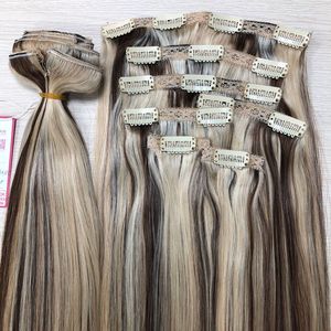 Venta al por mayor APOHAIR Virgin Remy Extensiones de cabello vietnamita Piano Color Straight Clip-In Hair Double Drawn A ++ 8 "-30" 2Q + 18 + 22 + 12C - Product Image 2