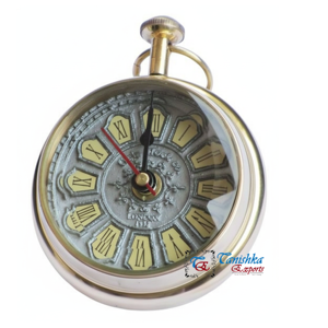 Reloj Náutico de Escritorio de Latón Pulido Hecho a Mano, Regalo Coleccionable de Navidad, Decoración Vintage para el Hogar u Oficina - Product Image 1