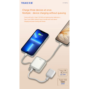 TRUKE HY128 Pro 2025, Banco de Energía Mini Ultrafino de 22.5W con Carga Rápida, Pantalla LED, Batería de Litio-Polímero de 10000mAh para iPhone |   Fa - Product Image 5