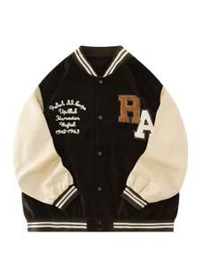 Personalizado de alta calidad 100% algodón gota hombro Varsity chaqueta de gran tamaño Vintage carta Chenille bordado Varsity chaqueta para hombres - Product Image 3