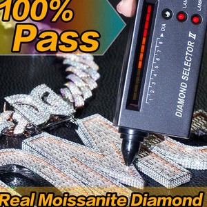 RB GEMS - Colgante Personalizado con Nombre, Número o Logotipo, Estilo Hip Hop, Chapado en Oro Rosa, Diamante Cultivado en Laboratorio, Certificado IGI, Corte Brillante VVS - Product Image 2