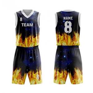 Shorts de basket-ball d'été personnalisables ensembles d'uniformes à séchage rapide respirants approuvés par l'équipe Bsci conception imprimée en gros - Product Image 1