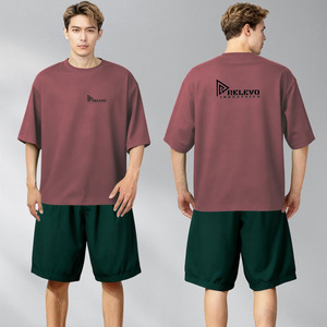 T-shirt décontracté pour homme, coupe oversize, épaules tombantes, style streetwear, 100% coton, haute qualité, séchage rapide, respirant, anti-boulochage - Product Image 3