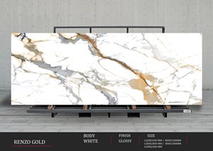 Carreaux de porcelaine brillants 1200x3200 | Taille personnalisée grand format 1200x2400 | Qualité d'exportation de sol mural élégant - Product Image 3