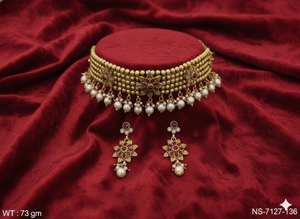 Conjunto de Collar Étnico de 5 Capas con Cuentas Estilo Rajwadi Antiguo, Perfecto para Bodas, Fiestas, Festivales y Regalos - Product Image 2