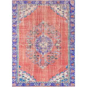 Tapis en laine noué à la main de grande taille, motif médaillon rouge et orange, pour salon, couloir rectangulaire - Pae-2859 - Product Image 1