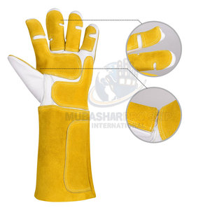 Factory Manufacturer Custom Made Leather Welding <b>Gloves</b> Work Wear Heat Protection Welding <b>Gloves</b> - Product Image 3