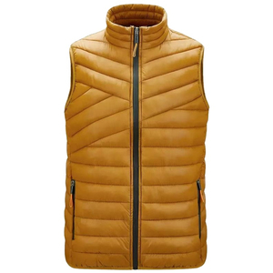 Fabricant de vêtements dernière personnalisé de haute qualité Logo personnalisé hommes gilet léger sans manches hiver vêtements chauds gilets bouffants - Product Image 2