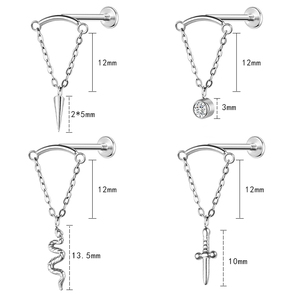 F136 borla cadena colgante serpiente Stud G23 aleación <span class=keywords><strong>de</strong></span> titanio cuerpo <span class=keywords><strong>Piercing</strong></span> anillo circón <span class=keywords><strong>labio</strong></span> patrón chapado en <span class=keywords><strong>oro</strong></span> <span class=keywords><strong>para</strong></span> bodas - Product Image 3