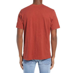 T-shirt pour homme en coton 100% lourd, coupe régulière, col en V, avec logo personnalisé imprimé, option de personnalisation - Product Image 6