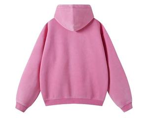 Veste zippée en molleton français 100% coton, lavage à l'acide personnalisé, broderie, pour hommes, modèle vierge ODM, design uni, sweat-shirt 100% coton - Product Image 3