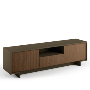 Terraneo <b>TV</b> <b>Stand</b> with 2 Doors Central Drawer Minimalist Modern Design Wooden Made in Italy Durable Floor <b>Mount</b> Easy Install - Product Image 1
