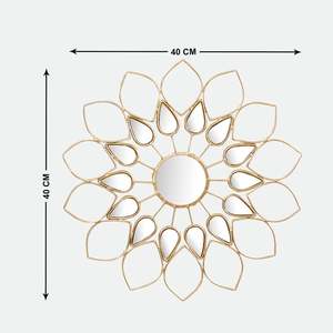 Miroir mural en métal traditionnel en laiton AK cadre doré miroir mural au design attrayant pour la décoration d'hôtel/décoration intérieure de la maison - Product Image 3