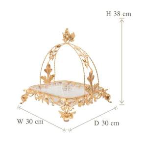 Plato de caramelo de cristal, marco de cobre chapado en oro - Product Image 4