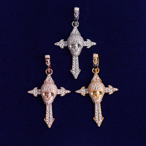 Colgante en forma de cruz para joyería de moda para hombres, joyería de moda de Plata de Ley 925, diamantes Moissanite VVS - Product Image 1