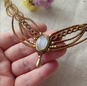 Trendy Necklace Women America Gift <b>Chain</b> Party Girls Handmade Gemstone Pendant Labradorite choker, Moonstone pearl necklace - Product Image 2