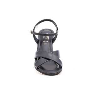 Sandale à talon ouvert formelle noire PU0022 Design de sangle de cheville à la mode PU léger respirant pour une utilisation en extérieur printemps été - Product Image 1