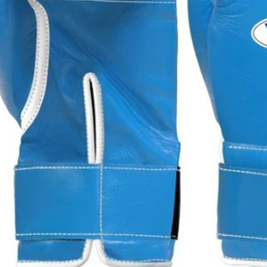 ถุงมือชกมวยหนังแท้สีฟ้าอ่อนแบบมืออาชีพ พร้อมสายรัดข้อมือแบบเวลโคร สำหรับฝึกซ้อมและแข่งขัน เหมาะสำหรับผู้ชายและผู้หญิง - Product Image 5