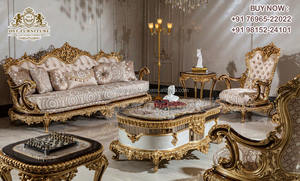 Ensemble de canapé rembourré au Design victorien pour la maison, Style européen de luxe, ensemble de salon, meilleur ensemble de Table à manger sculpté à la main - Product Image 5