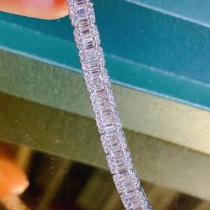 Bracelets et joncs en moissanite VVS, personnalisés, luxe, hip-hop, 6 mm, 8 mm, taille brillante, sertis de pierres, argent sterling plaqué rhodium, IGI - Product Image 6