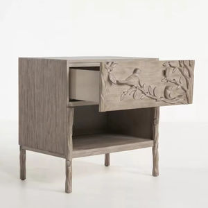 Mueble de Madera Maciza para Salón con Tallado de Pájaro, Diseño Modular, Ecológico, Tipo Buffet - Product Image 1