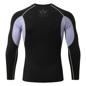 Breathable Performance Sportswear <b>Men</b> Rash Guard Quick Dry Athletic Long Sleeve Shirt Moisture Wicking for <b>Swimming</b> Surfing - Product Image 2
