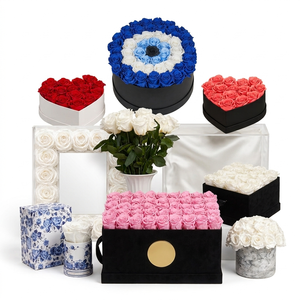 Rosas Reales Preservadas con Logotipo Personalizado en Caja Redonda en Forma de Corazón, Flores de Rosa Eternas para Regalo del Día de San Valentín - Product Image 2
